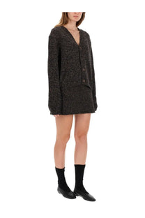 Our legacy women’s cardigan academy multicolor black textured knit v-neck with button closure front view