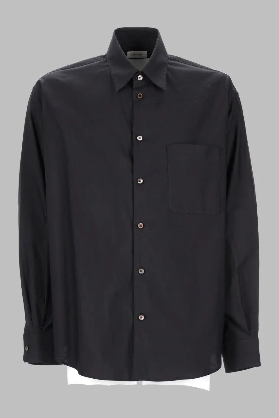 Lemaire Men's Camicia in Cotone Misto Seta Grey