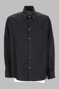 Lemaire Men's Camicia in Cotone Misto Seta Grey