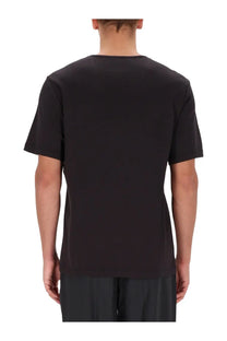 Black short-sleeved crew neck cotton t-shirt for men by lemaire in grey color