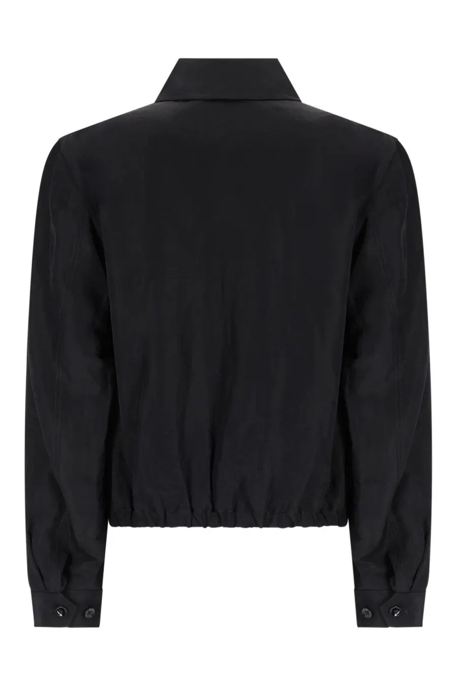 Lemaire men’s giacca crop con zip black cropped jacket with structured collar and buttoned cuffs