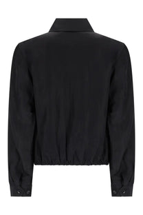 Lemaire men’s giacca crop con zip black cropped jacket with structured collar and buttoned cuffs