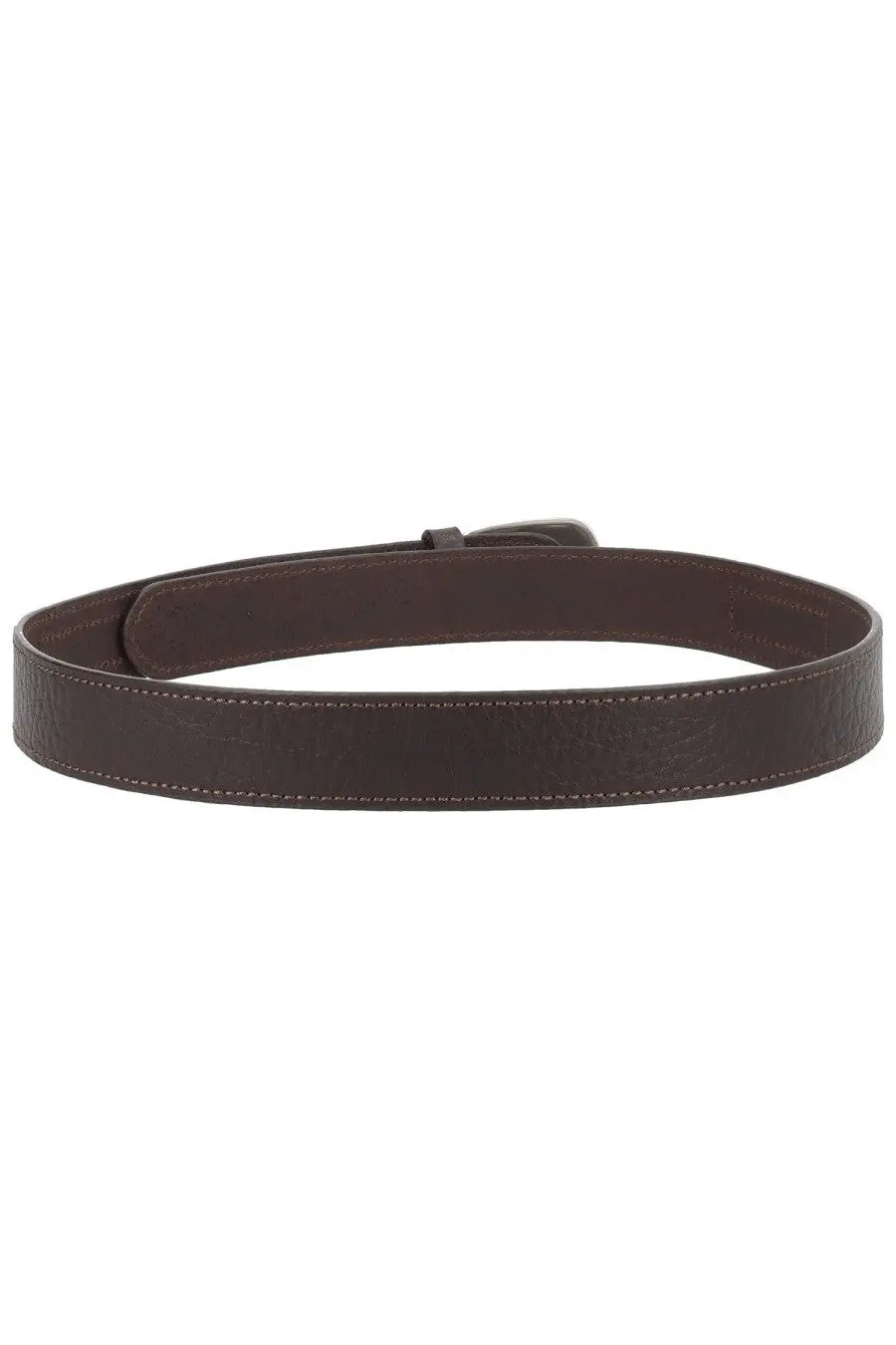 Lemaire men’s minimal western belt brown made of brown leather with subtle textured pattern and matching stitching