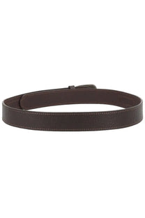 Lemaire men’s minimal western belt brown made of brown leather with subtle textured pattern and matching stitching