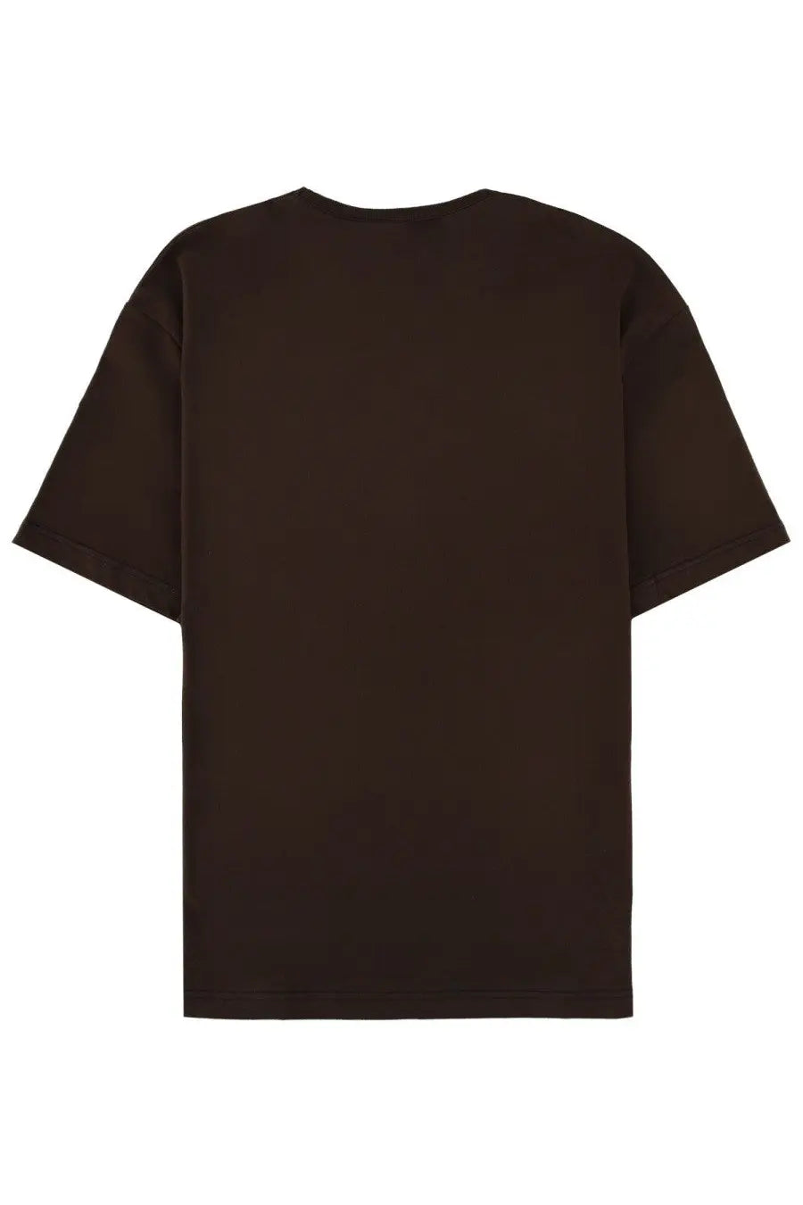 Lemaire men’s oversized brown short sleeved t shirt with crew neck and clean stitching in cotton material