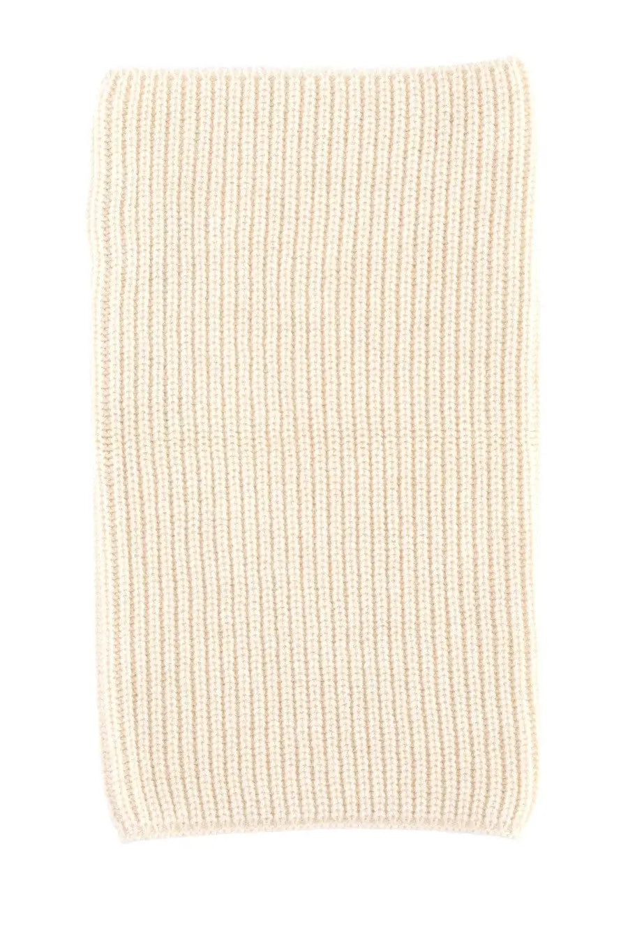 Lemaire men’s snood scarf white cream-colored ribbed knit perfect for warmth and style in cold weather