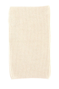 Lemaire men’s snood scarf white cream-colored ribbed knit perfect for warmth and style in cold weather