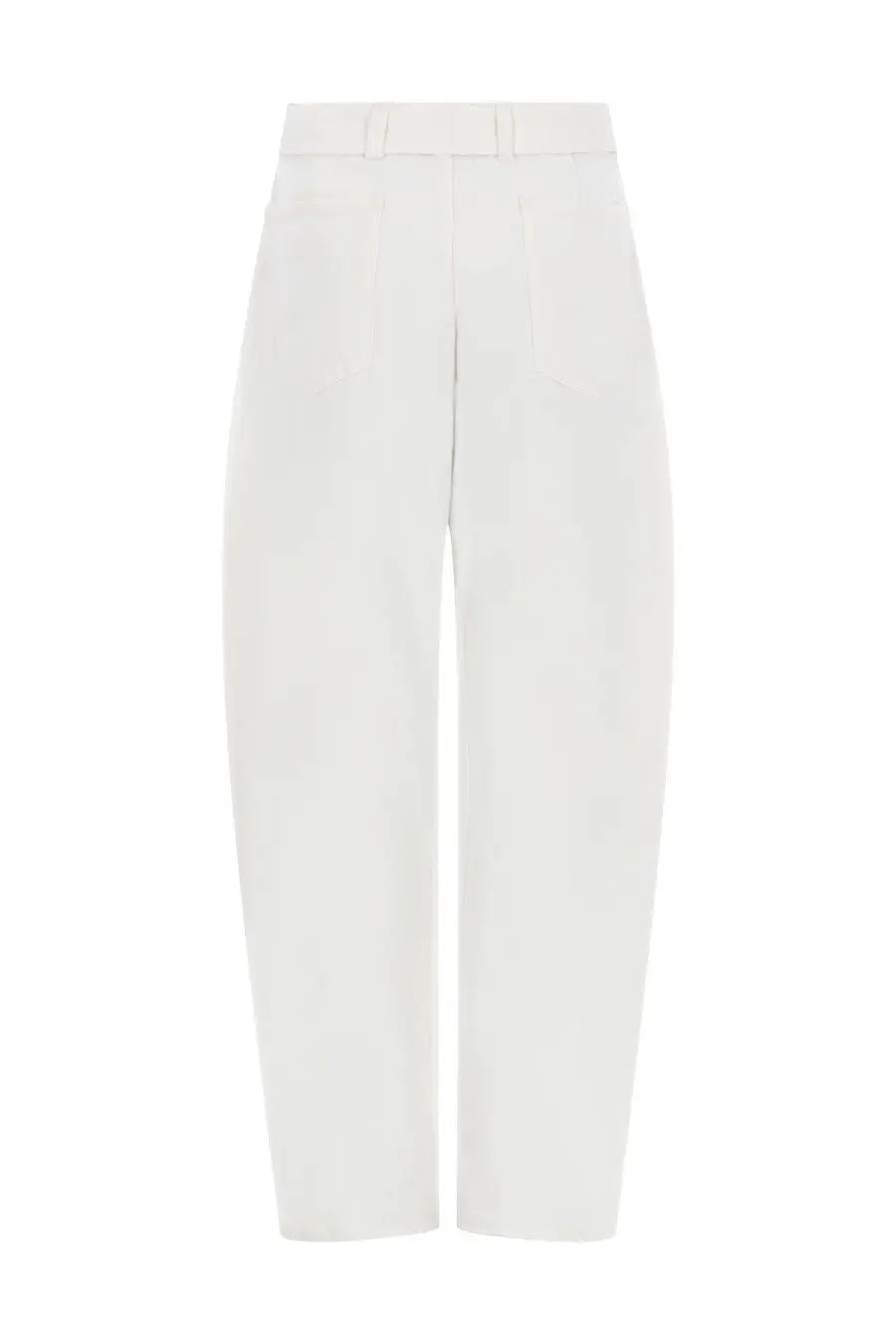 Lemaire unisex twisted pants white high-rise trousers with minimalist design and subtle front pleats
