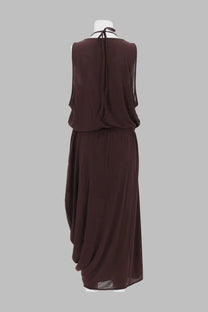 Lemaire Women's Abito Drappeggiato Doppio Strato Brown