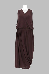 Lemaire Women's Abito Drappeggiato Doppio Strato Brown