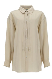 Lemaire Women's Camicia Lunga Con Cravatta Beige