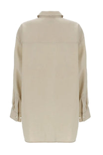 Lemaire Women's Camicia Lunga Con Cravatta Beige