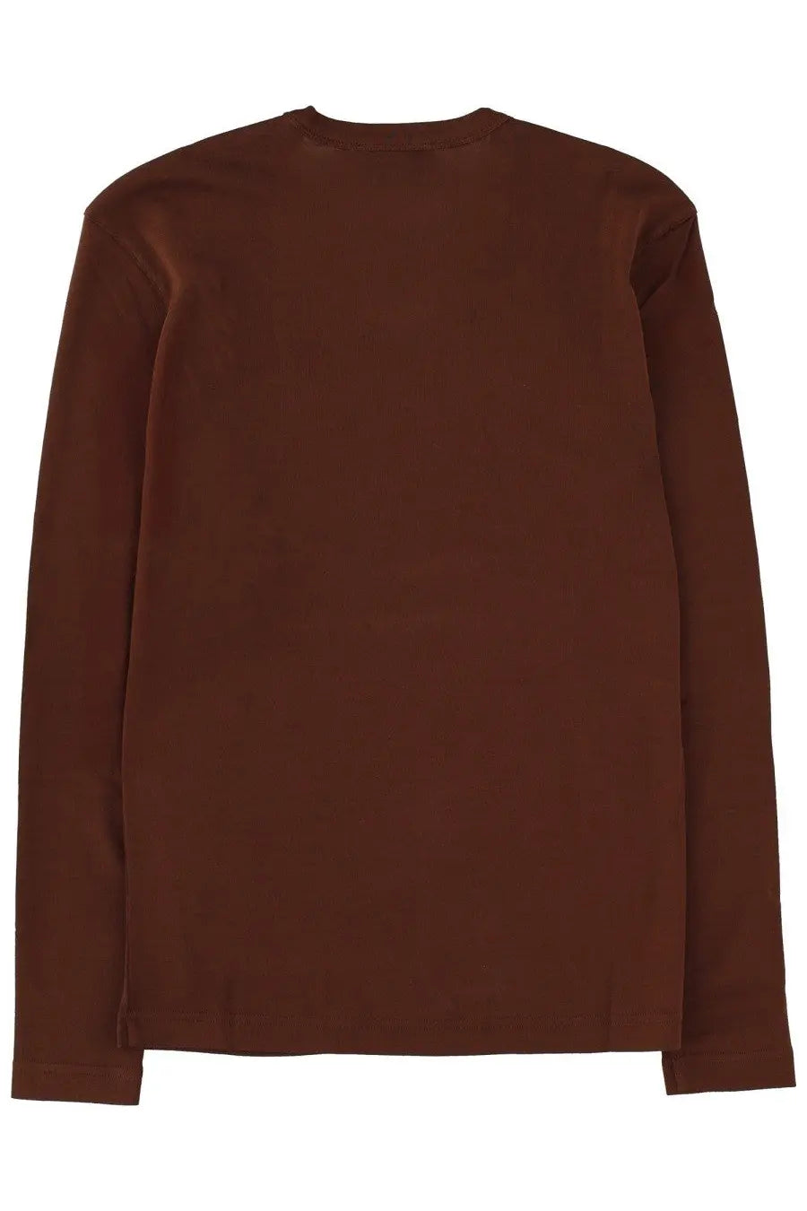 Lemaire women’s brown cotton long-sleeved t-shirt with a crew neck and smooth solid fabric