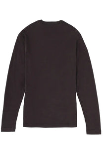 Black long-sleeved crewneck sweatshirt made of cotton for women by lemaire in grey color