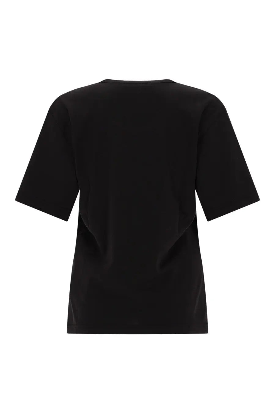 Lemaire women’s rib black oversized short-sleeved t-shirt with relaxed fit and subtle seam detailing