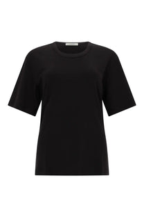 Lemaire women’s black oversized short-sleeved t-shirt with round neckline made of soft smooth fabric