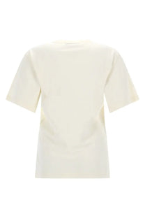 Cream-colored short-sleeved ribbed cotton shirt with minimalist design from Lemaire womens collection