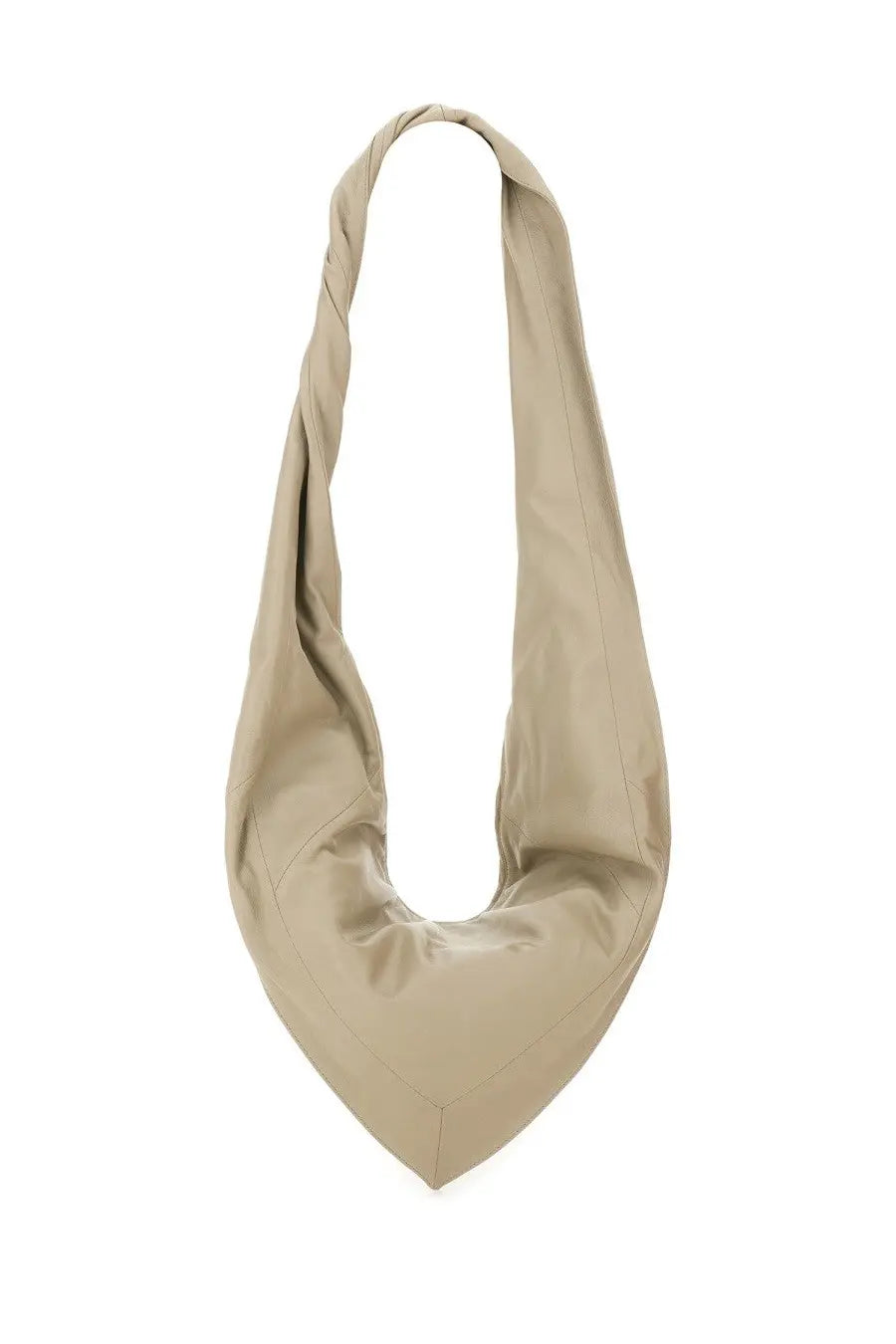 Lemaire women’s small scarf bag beige with a twisted strap and clean minimalist design in structured leather