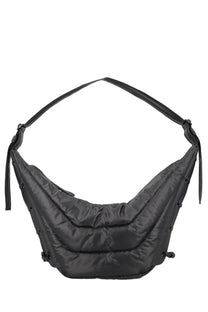 Lemaire women’s soft game medium bag black black puffer shoulder bag with sleek modern design and adjustable strap