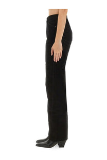Lemaire women’s twisted pants black featuring black high-waisted straight-leg denim jeans with a modern cut
