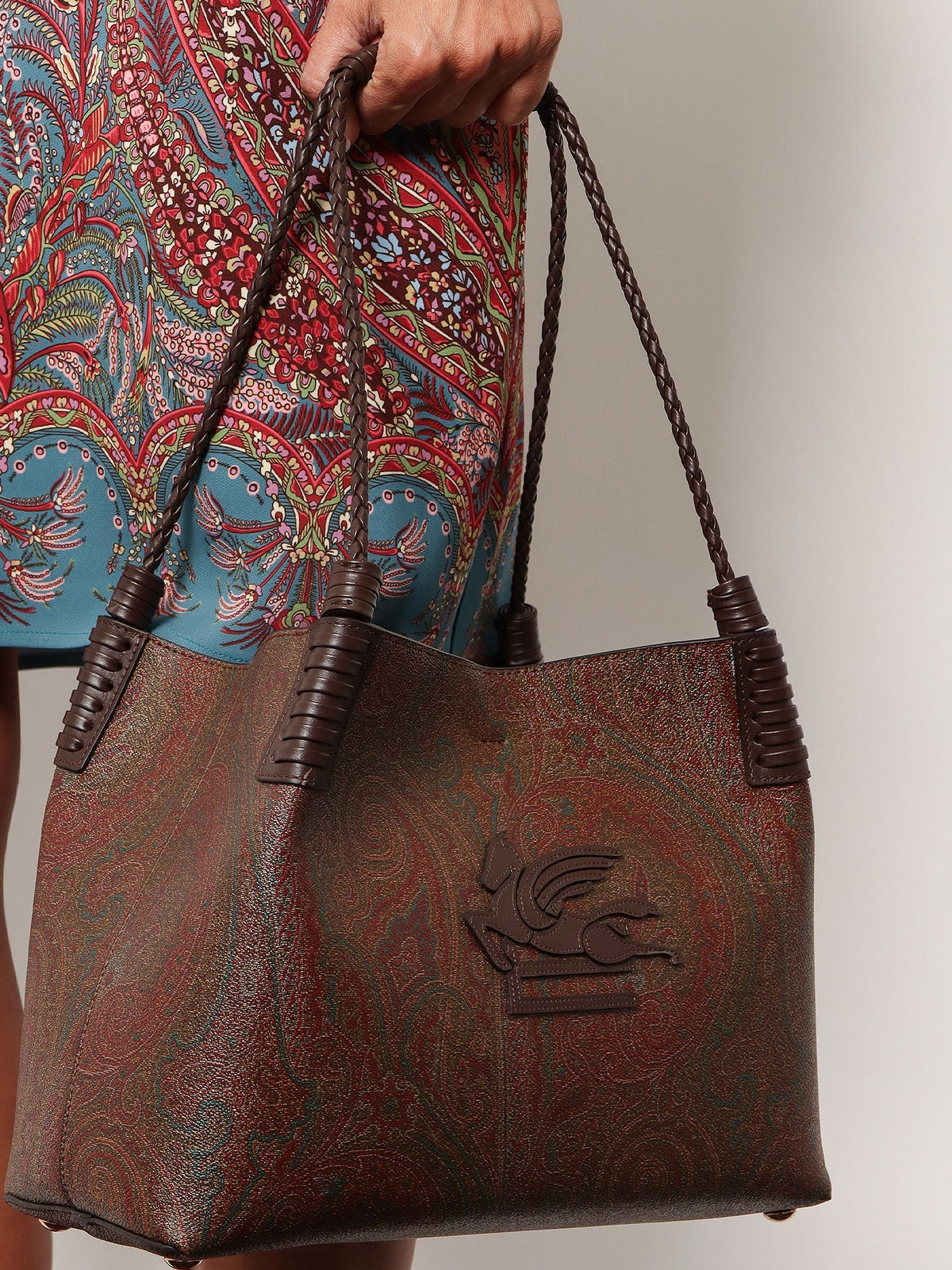 ETRO Women's Libra Arnica Paisley Fabric Shopping Bag Black