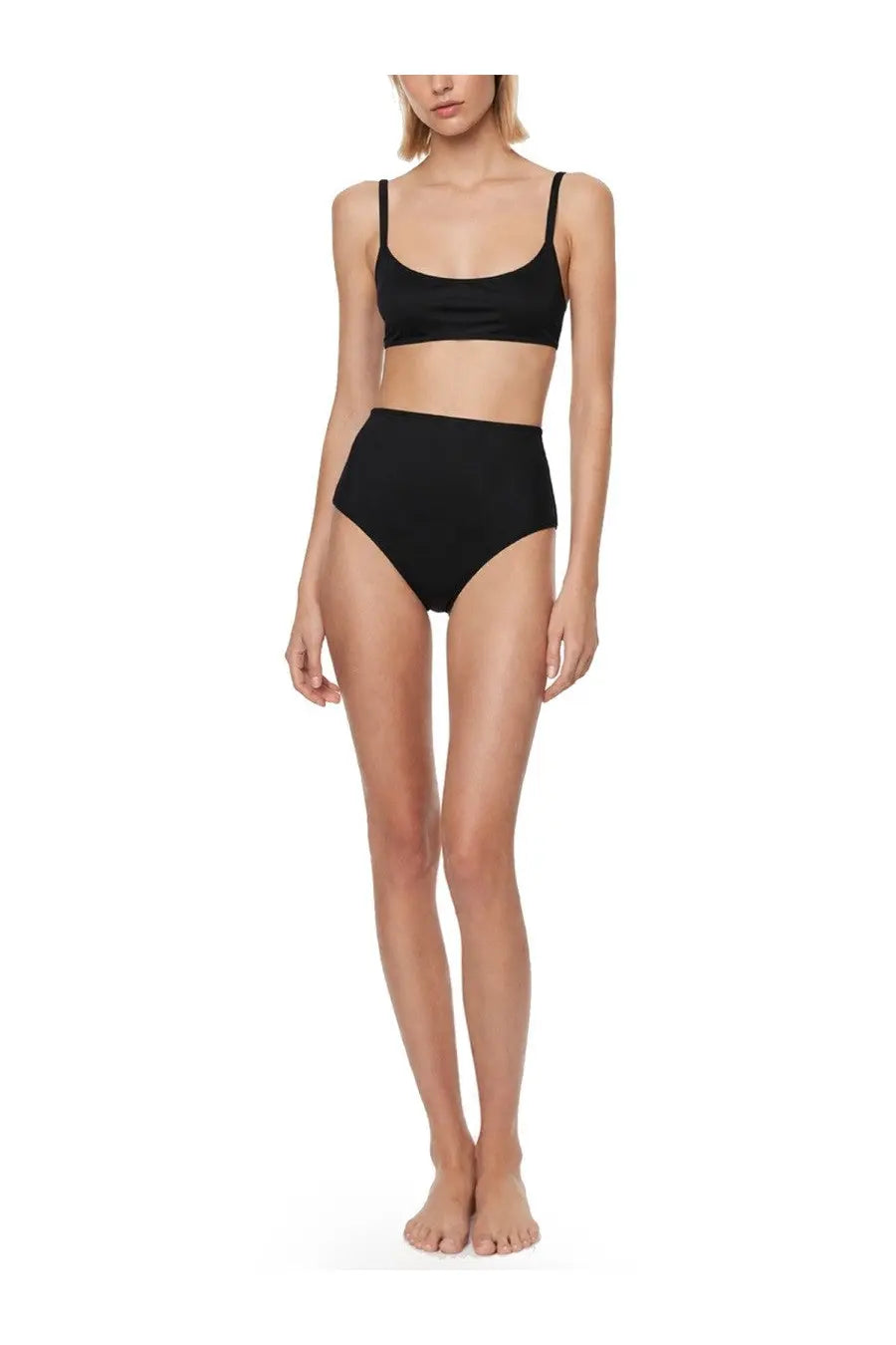 Lido women’s costume bikini undici black with high-waisted black bikini set featuring thin straps and seamless fabric finish