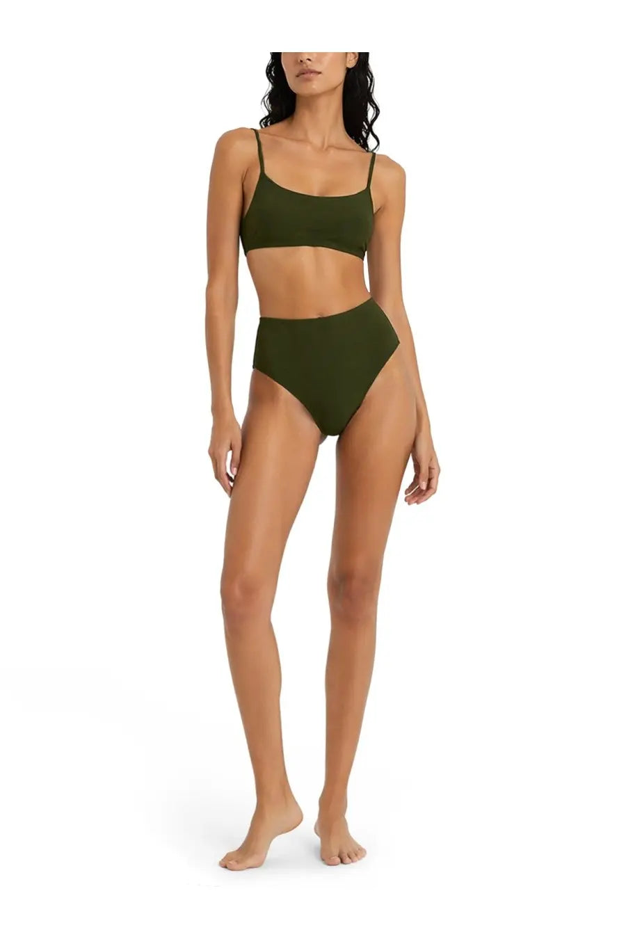 Olive green high-waisted bikini set lido women’s costume bikini undici green perfect for beachwear