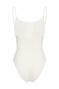 Lido women’s costume intero trentasei white sleek off-white one-piece swimsuit with thin spaghetti straps and smooth silhouette