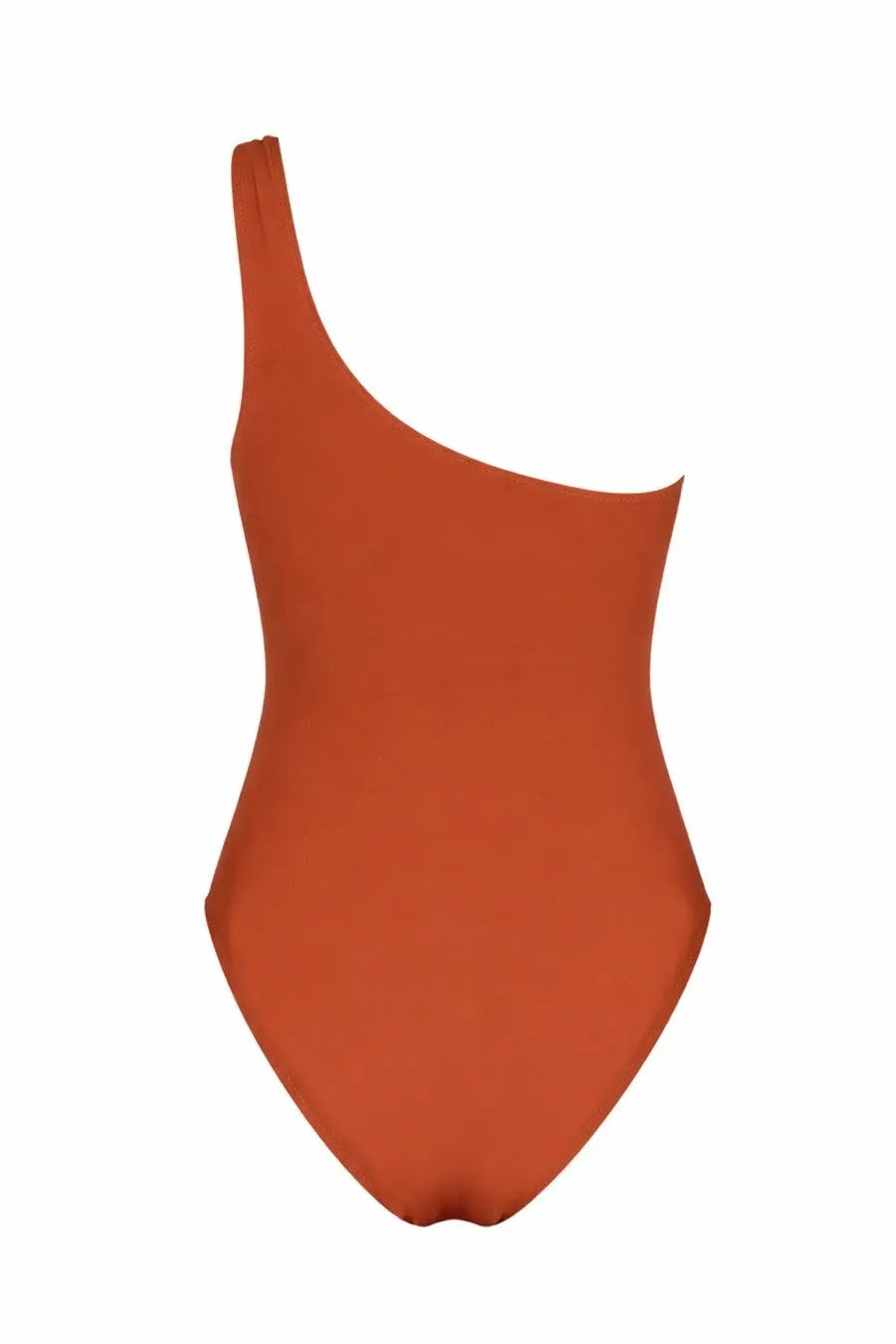 Lido women’s costume intero Ventinove orange one-shoulder swimsuit with minimalist design and smooth fabric