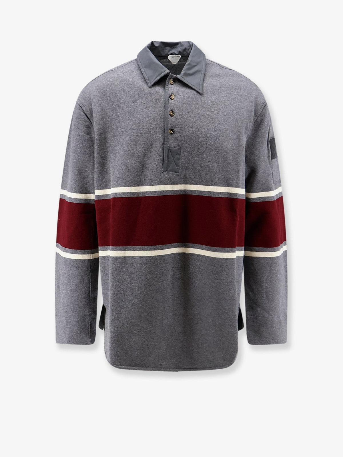 Bottega Veneta Men's Light Cotton Polo Shirt Grey