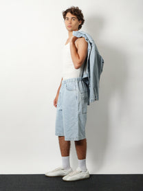 Entire Studios Men's Light Washed Denim Bermuda Shorts Blue