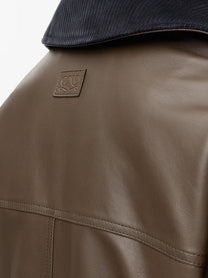 Loewe Women's Lightweight Nappa Leather Short Jacket Green, view 3