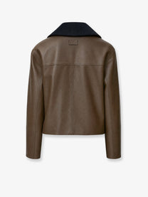 Loewe Women's Lightweight Nappa Leather Short Jacket Green, view 2