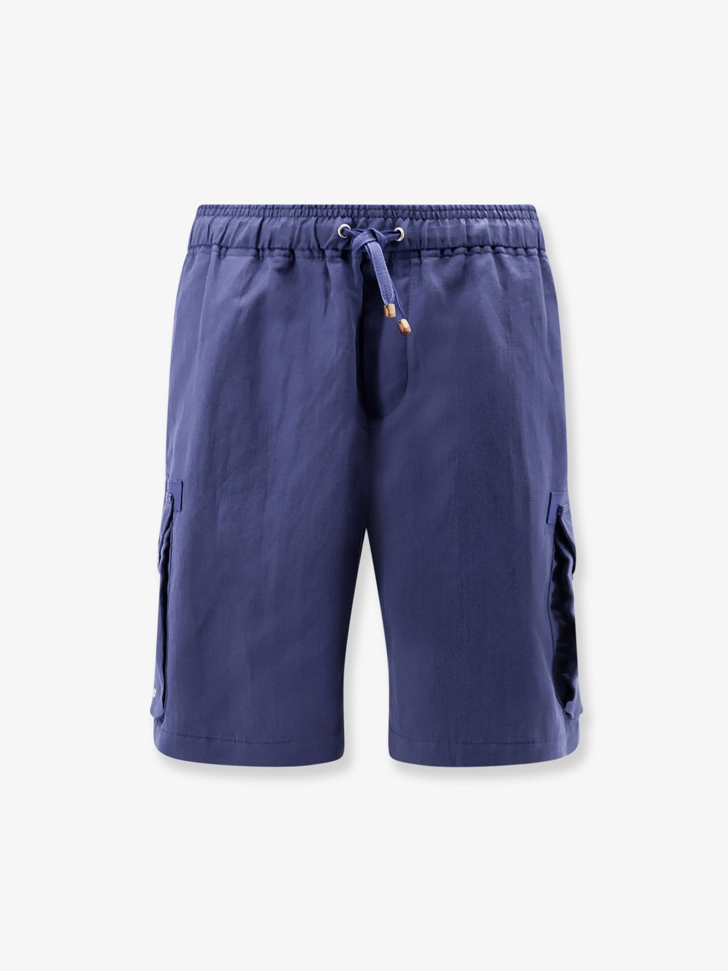 Brunello Cucinelli Men's Cargo Bermuda Shorts Blue
