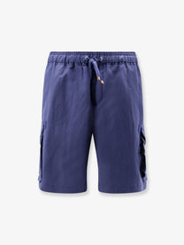 Brunello Cucinelli Men's Cargo Bermuda Shorts Blue
