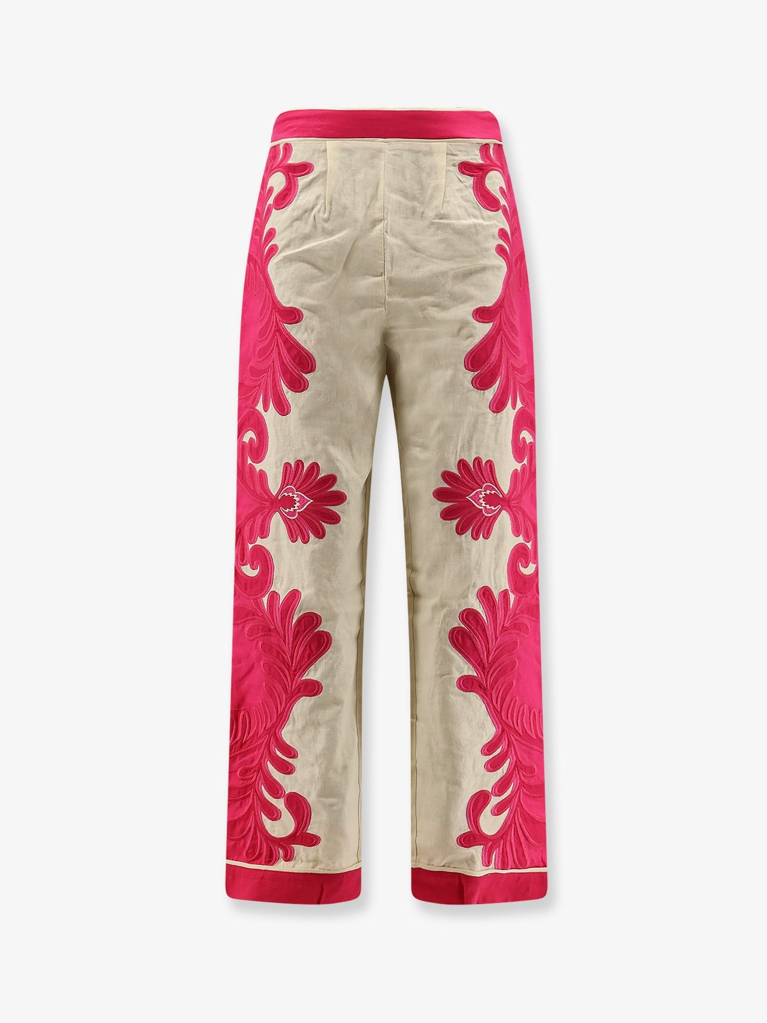 FARM Rio Women's Linen and Viscose Blend Trousers Blue