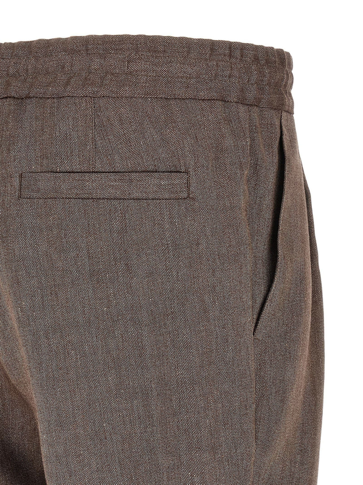 Brunello Cucinelli Linen and Wool Bermuda Shorts Brown