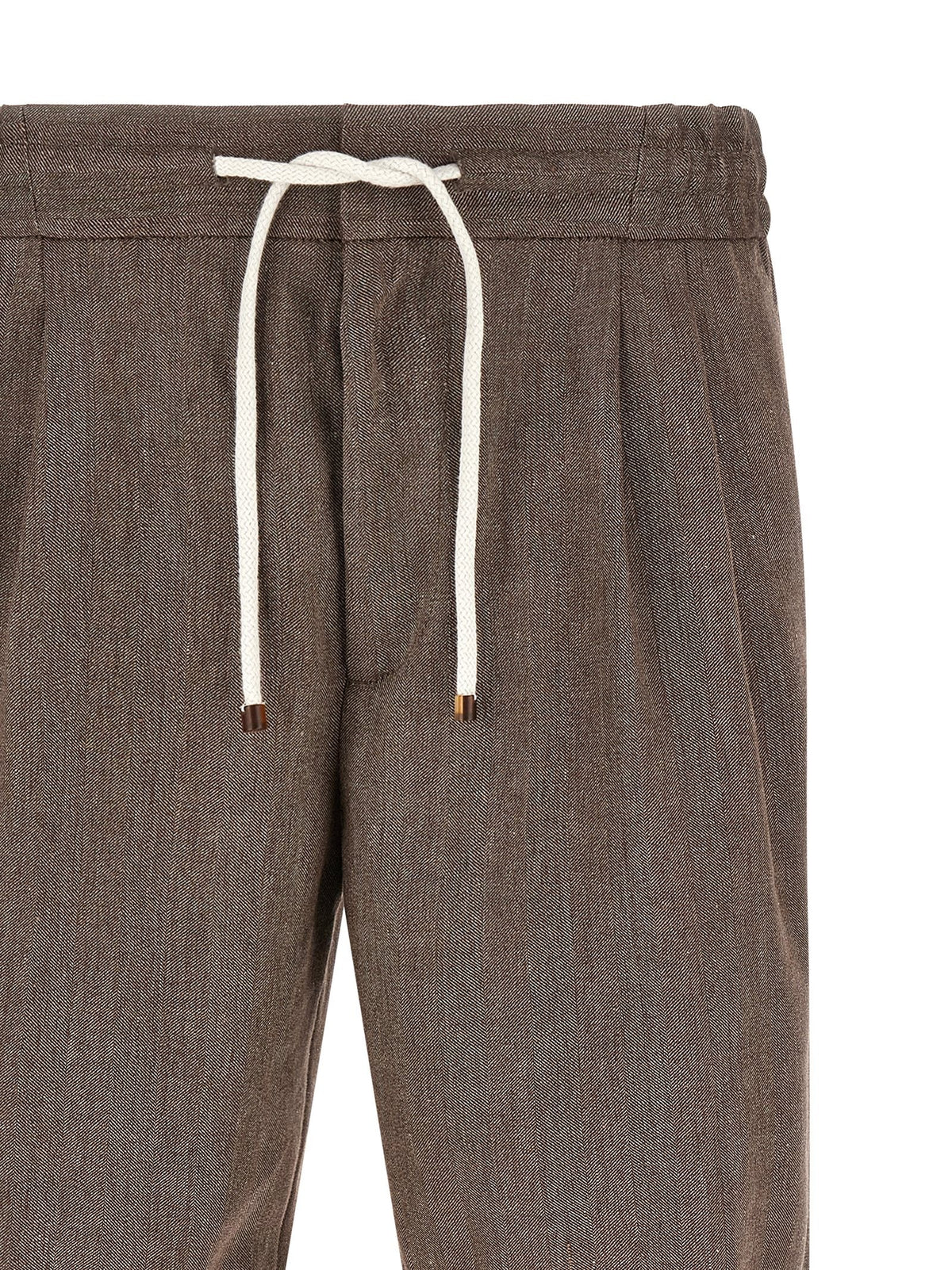 Brunello Cucinelli Linen and Wool Bermuda Shorts Brown