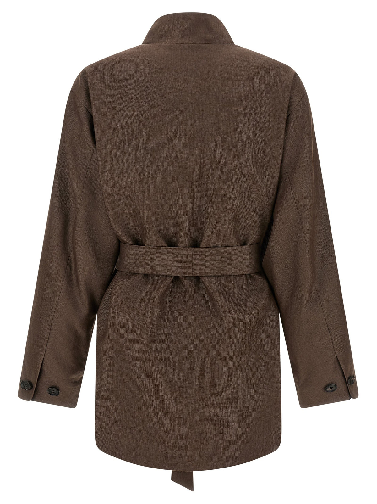 Kiton Linen Blend Blazer Brown