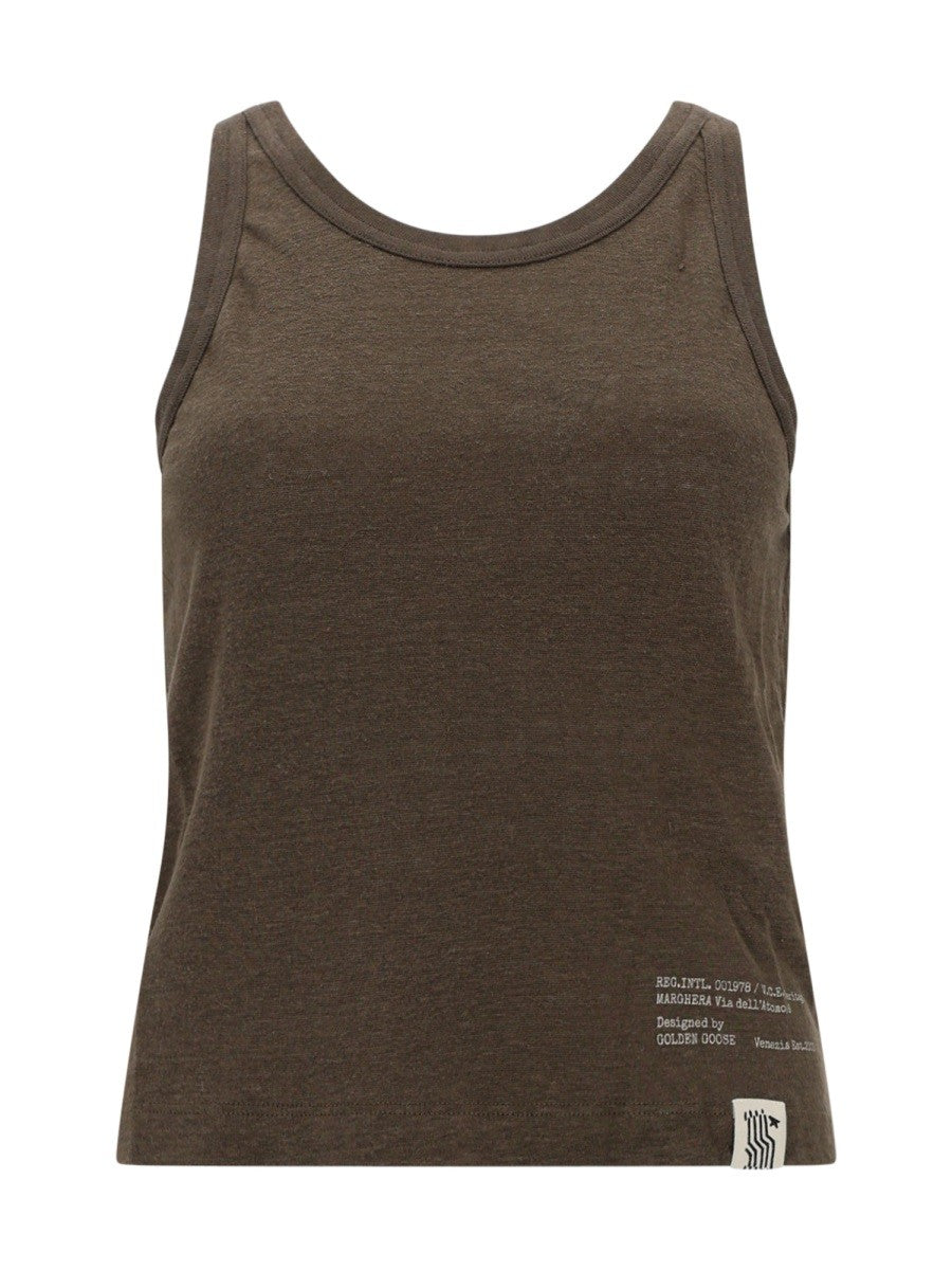 Golden Goose Women's Linen Camisole Brown