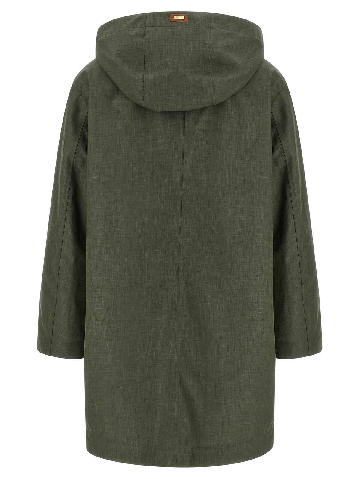 Herno Linen Raincoat Green