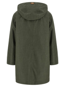 Herno Linen Raincoat Green
