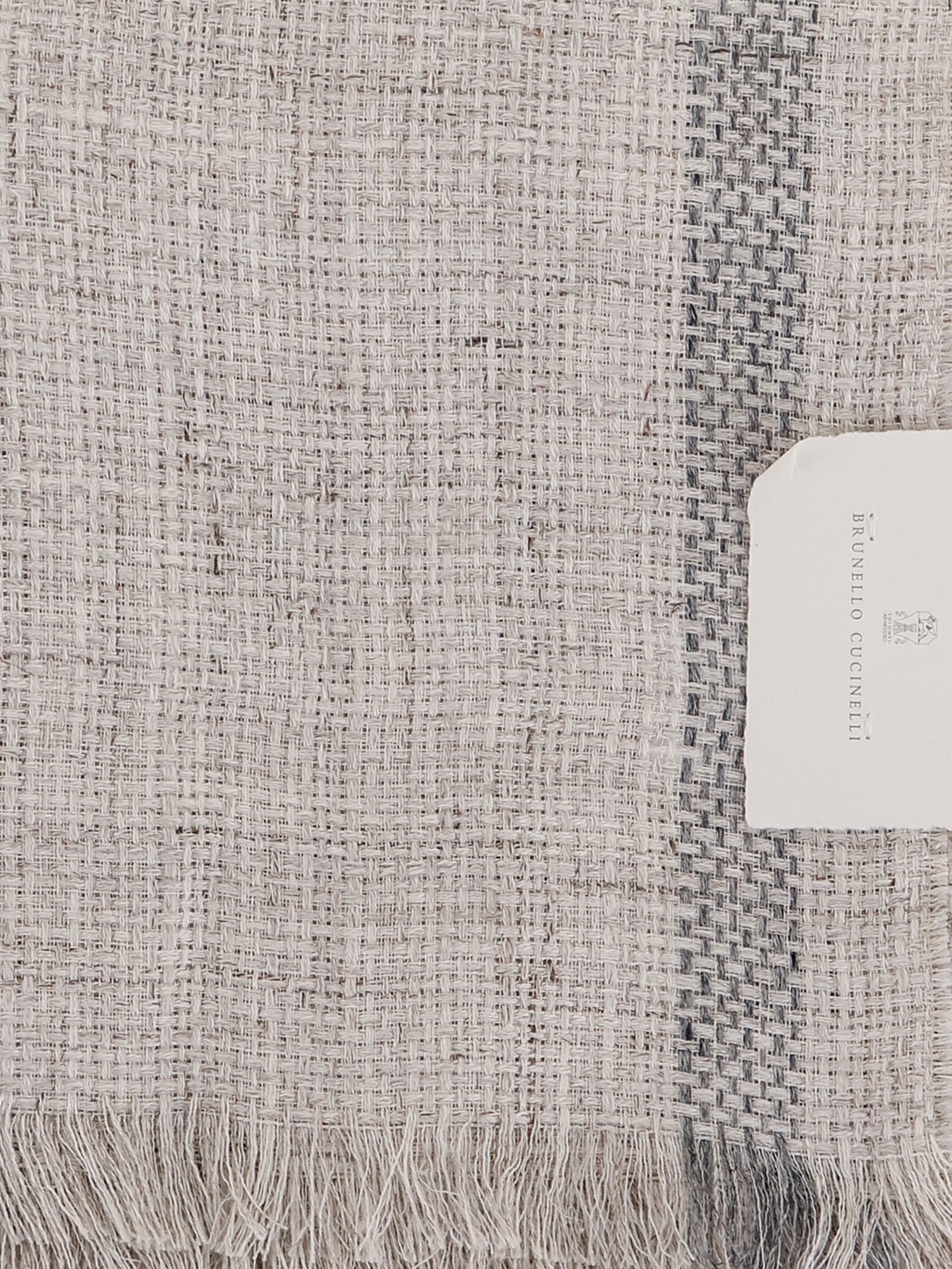 Brunello Cucinelli Men's Linen Scarf Grey