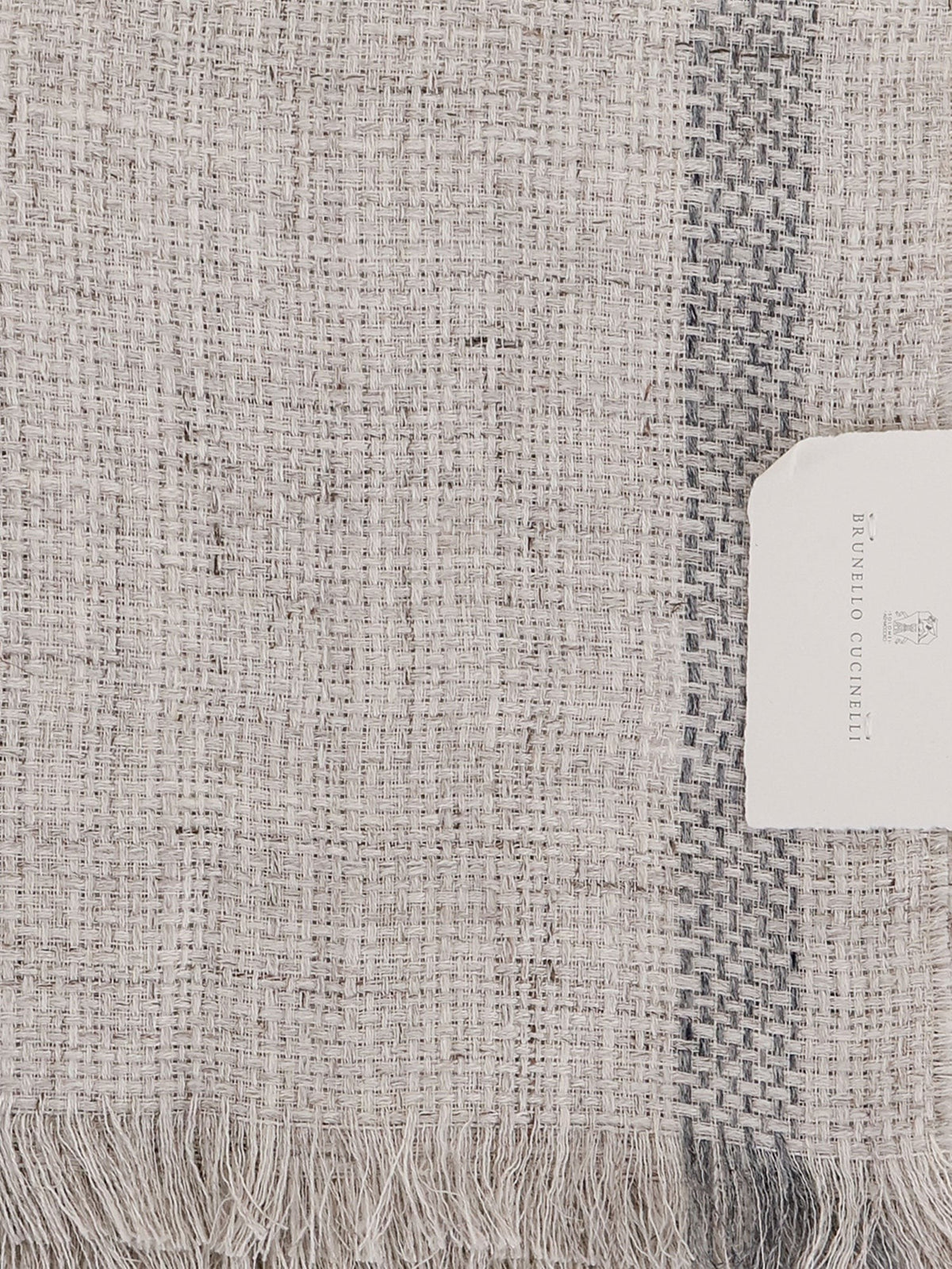 Brunello Cucinelli Men's Linen Scarf Grey