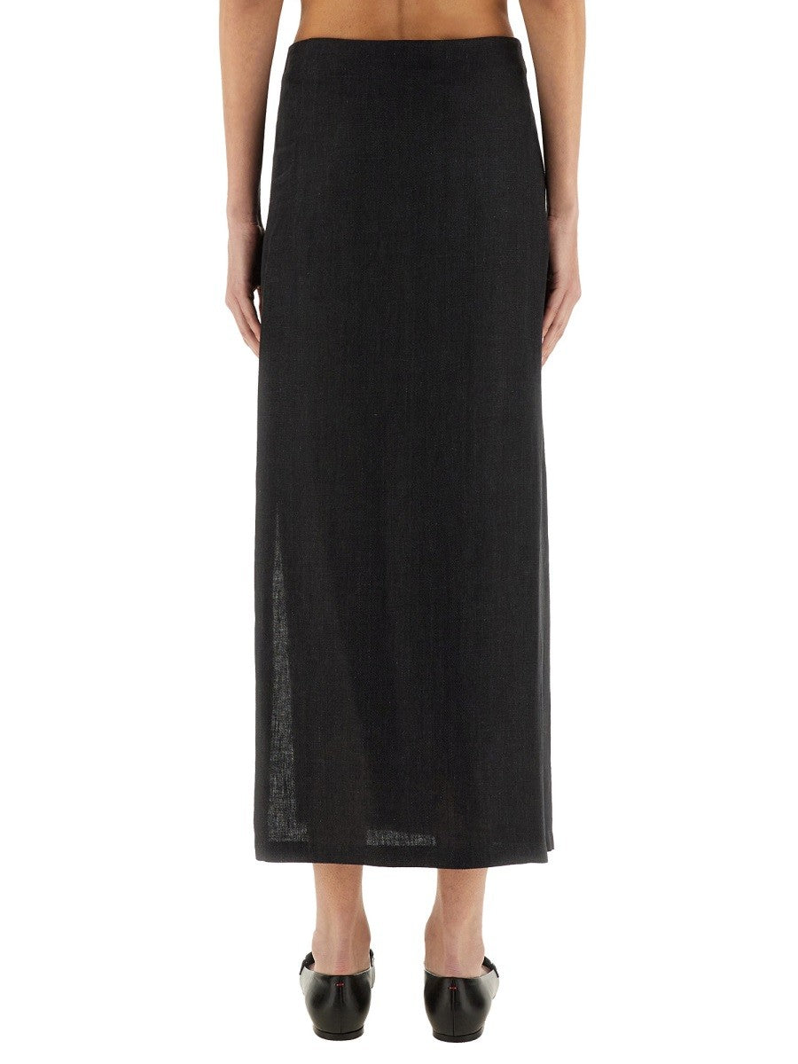 Alysi Women's Linen Skirt Grey