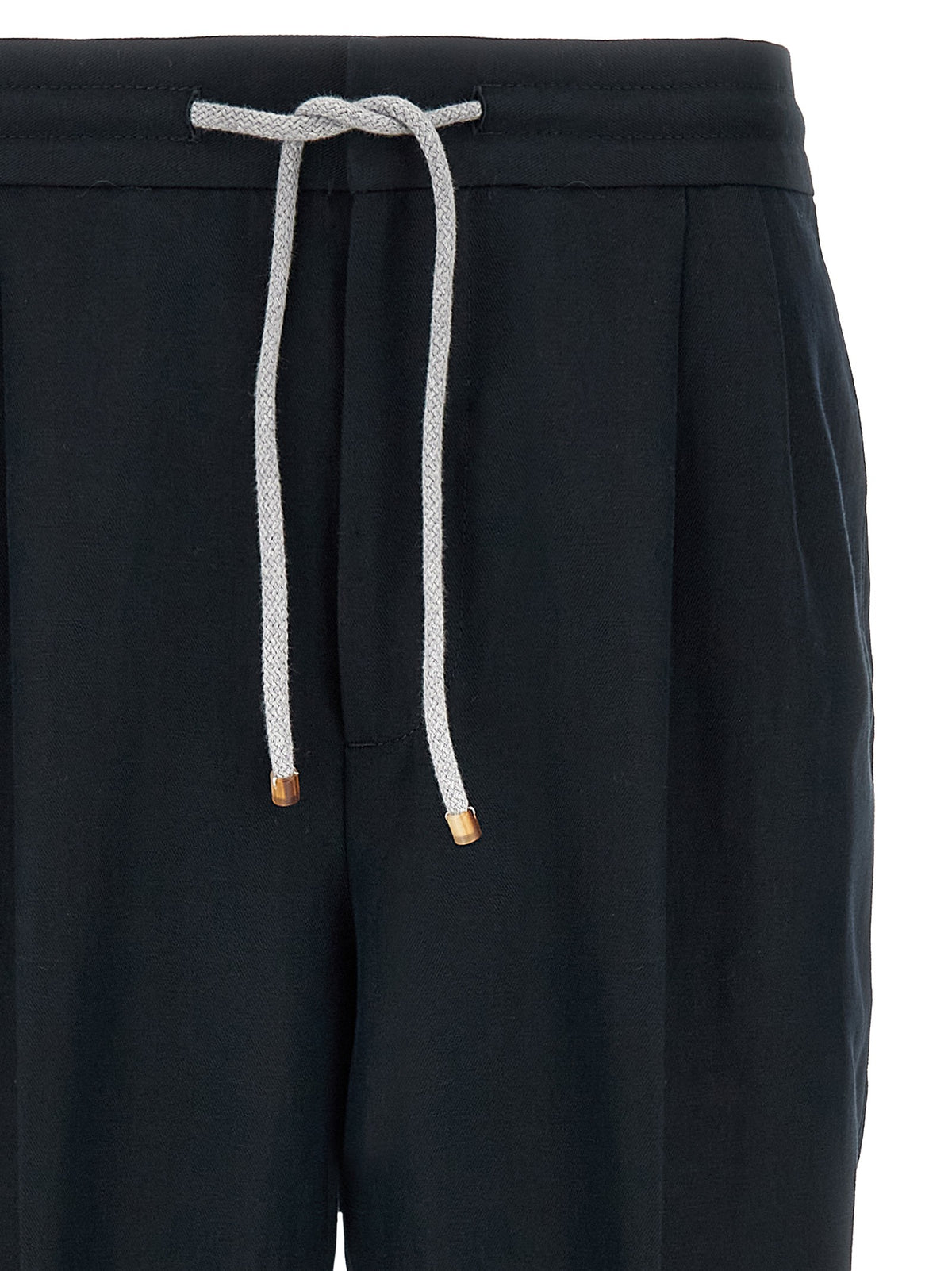 Brunello Cucinelli Linen Trousers Blue