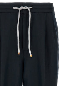 Brunello Cucinelli Linen Trousers Blue