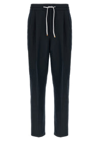 Brunello Cucinelli Linen Trousers Blue