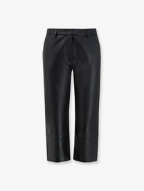 The Frankie Shop Women's Lior Capri Leather Trousers Black