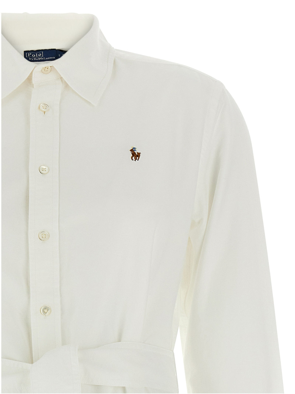 Polo Ralph Lauren Embroidery Chemisier Dress White, view 3